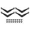 4Pcs Decorative Corner Brackets 2.4" x 2.4" x 0.6" l Bracket with Screw Black gallery