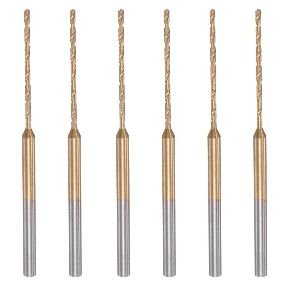 6pcs 1mm Micro Engraving Drill Bits High-Speed Steel Titanium Coated