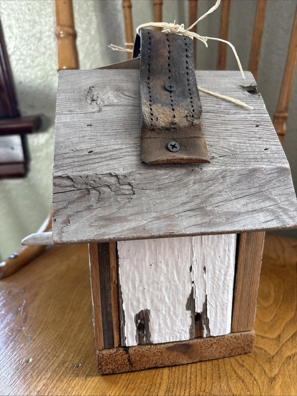 RUSTIC BIRDHOUSE Handmade Recycled/Repurposed Material, Horse Harness, Barn Wood gallery