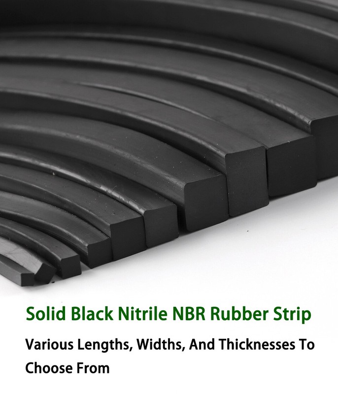 Solid Nitrile NBR Rubber Strip - Black Sealing Rubber Strip - Various Sizes gallery