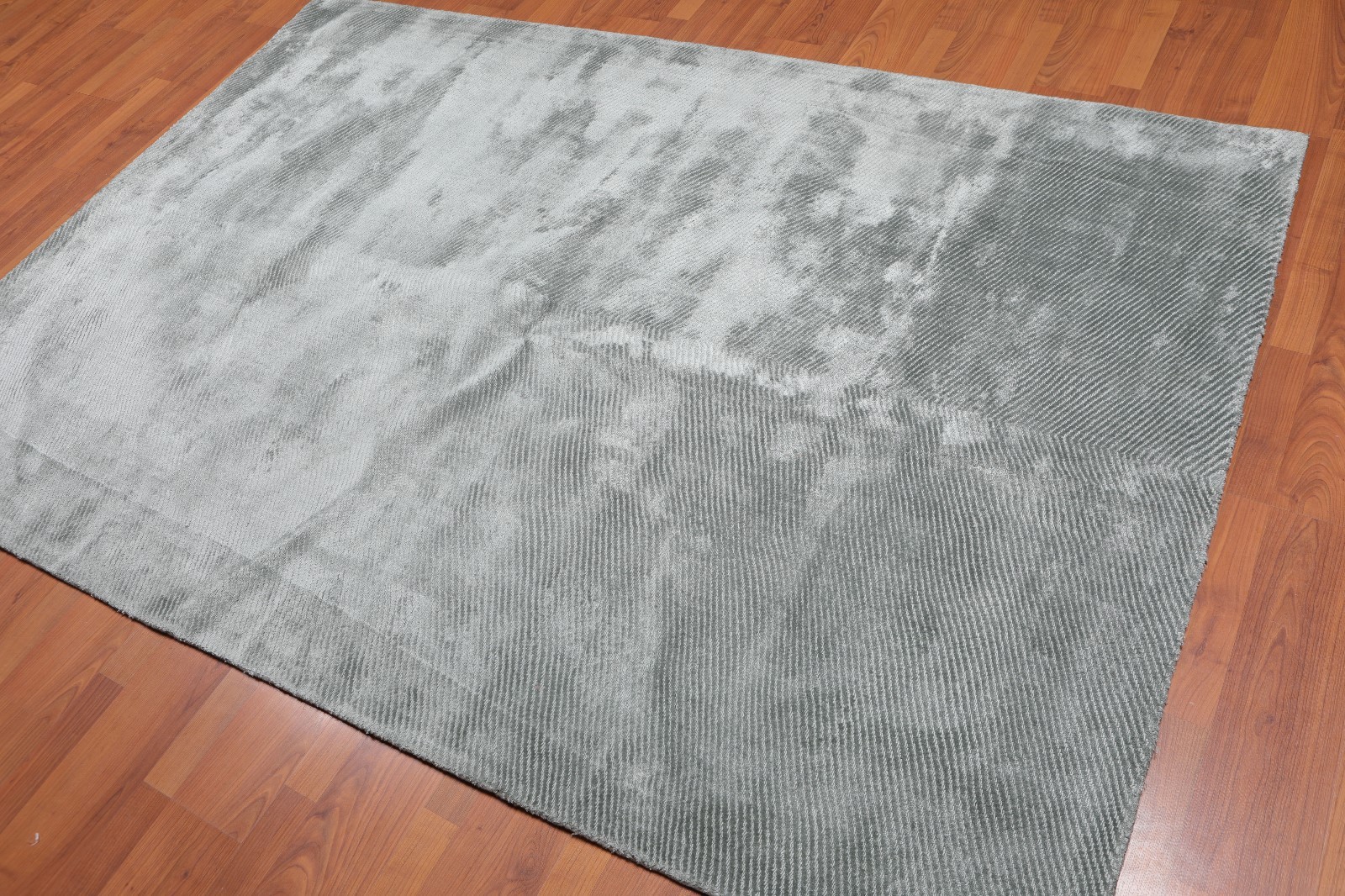 5' x 7' Handmade Loop & Cut Pile 100% Bamboo silk Moden Area rug 5x7 Aqua gallery