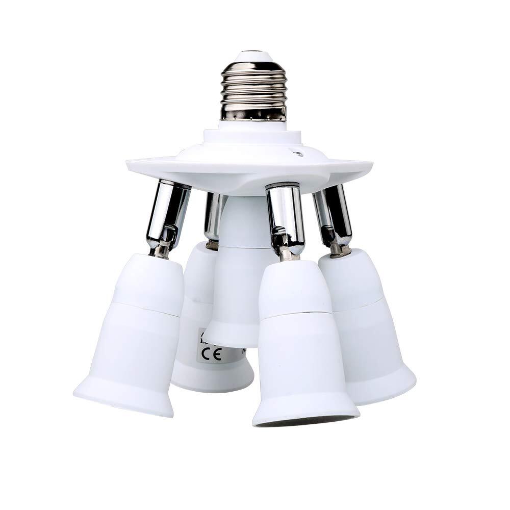 5 in 1 E26 Light Bulb Socket Splitter Converter Adapter 360 Degree Adjustable... gallery