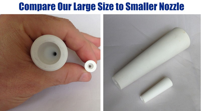 Large Ceramic Sandblaster Nozzle Assembly: C1 Nozzle Tip, Ball Valve & Holder gallery