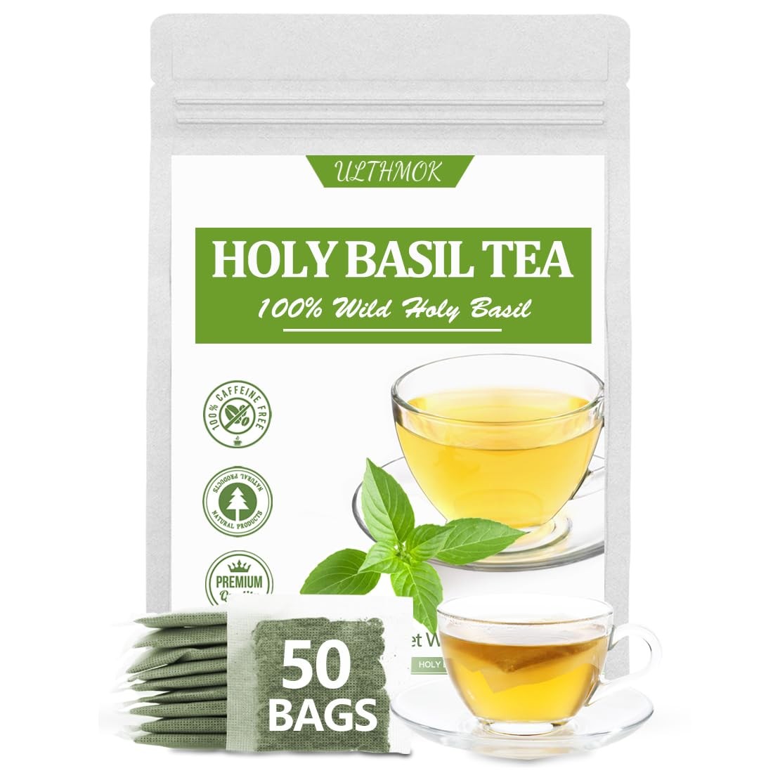 Premium 50 Holy Basil Tea Bags, Made with 100% Natural 50 Count (Pack of 1) gallery