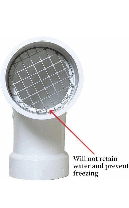 PVC termination vent with stainless steel screen,90°Roof Vent Cap for Furnace 2” gallery