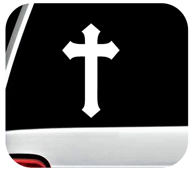 Cross Crucifix Decal for Window Wall Laptop Church Religion Faith God Believer gallery