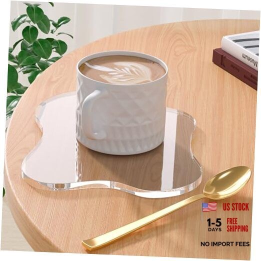 Acrylic Coaster Decorative Plates, Irregular Bar Drink Coaster Cloud 1 Clear gallery