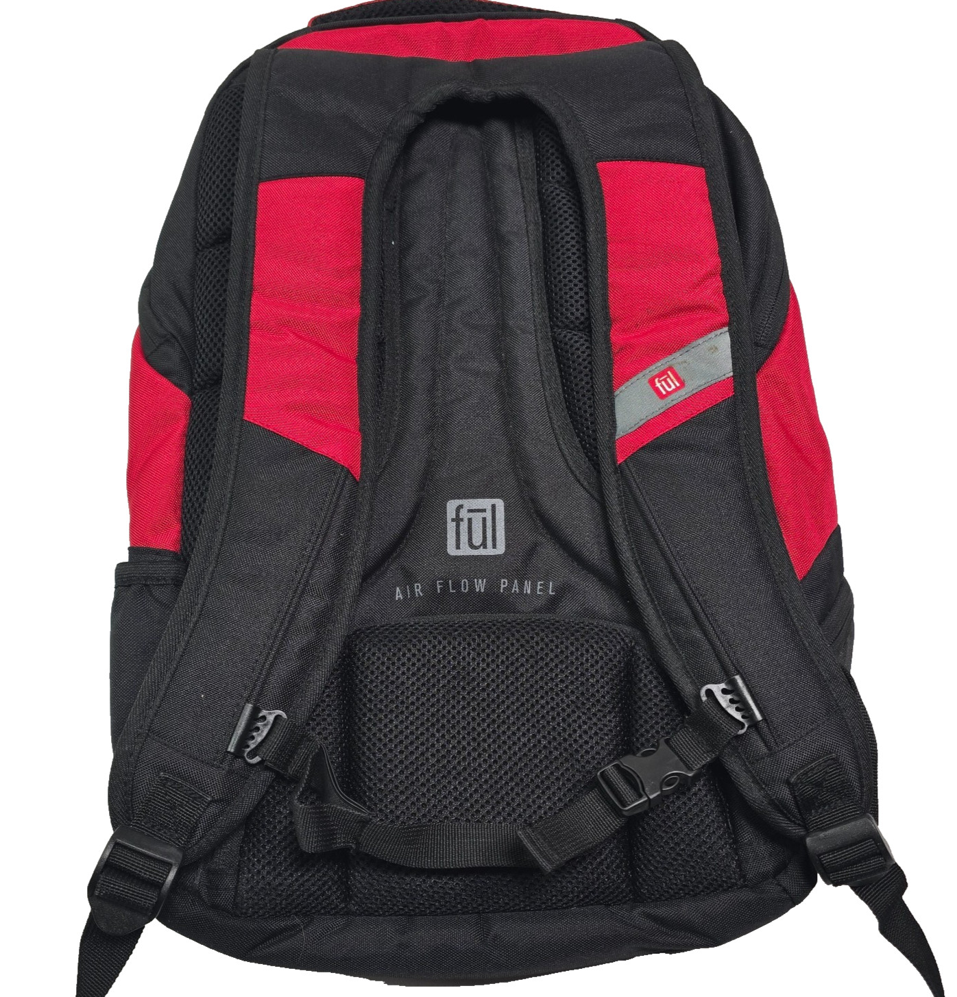 Ful Backpack Computer Air Flow Panel Padded Back Adjustable Straps Red/Black 3