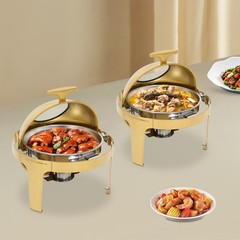 2-Pack Commercial Buffet Chafer Set, 66lb Capacity per Unit – Catering Supplies