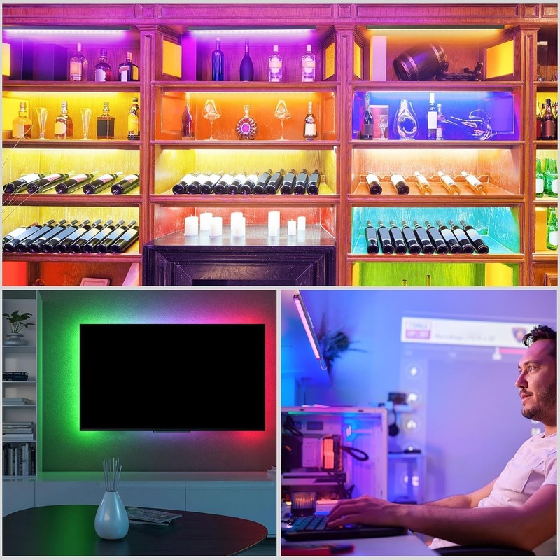 RGB Light Bar, Dimmable Under Cabinet Lights with 8 Colors & Multicolor gallery