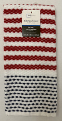 New Mainstays Red, White, & Blue Kitchen Towel 100% Cotton SZ 15 In x 25 In
