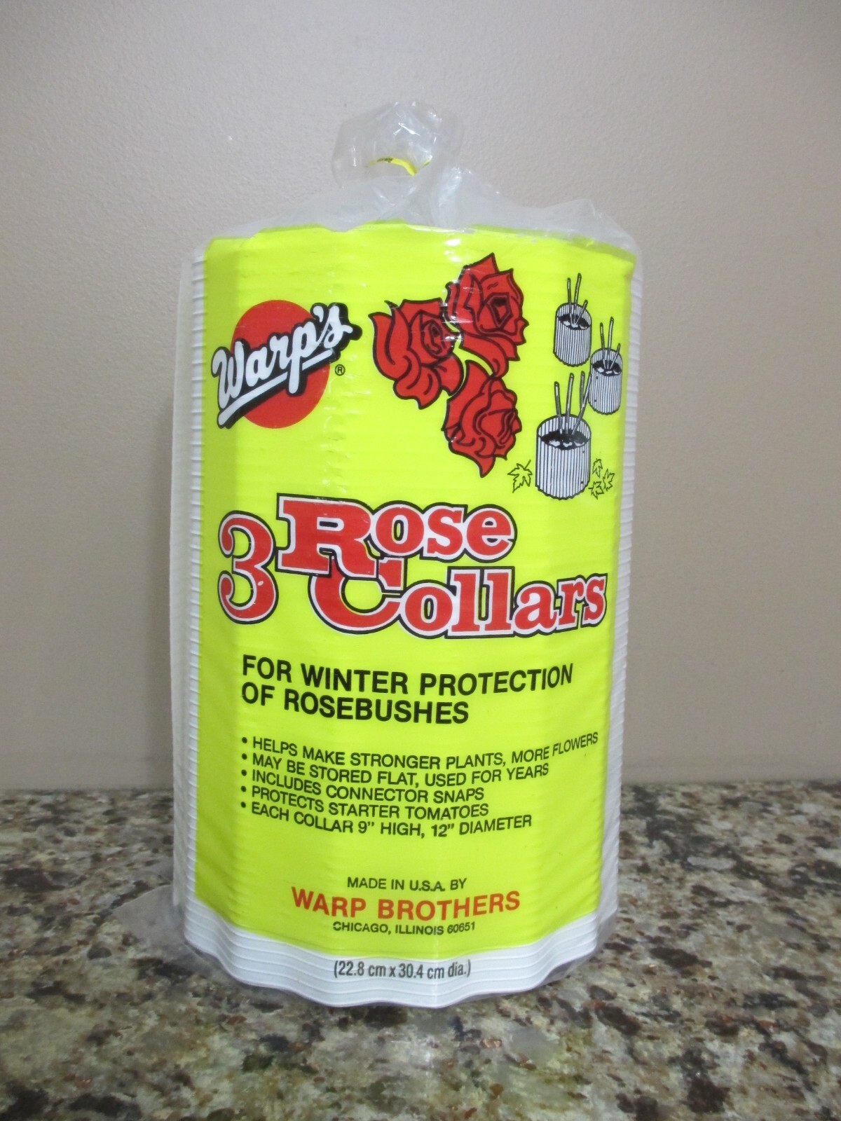 Pack of 3 Warp's Rose Collars for Winter Protection of Rose Bushes - NIP gallery