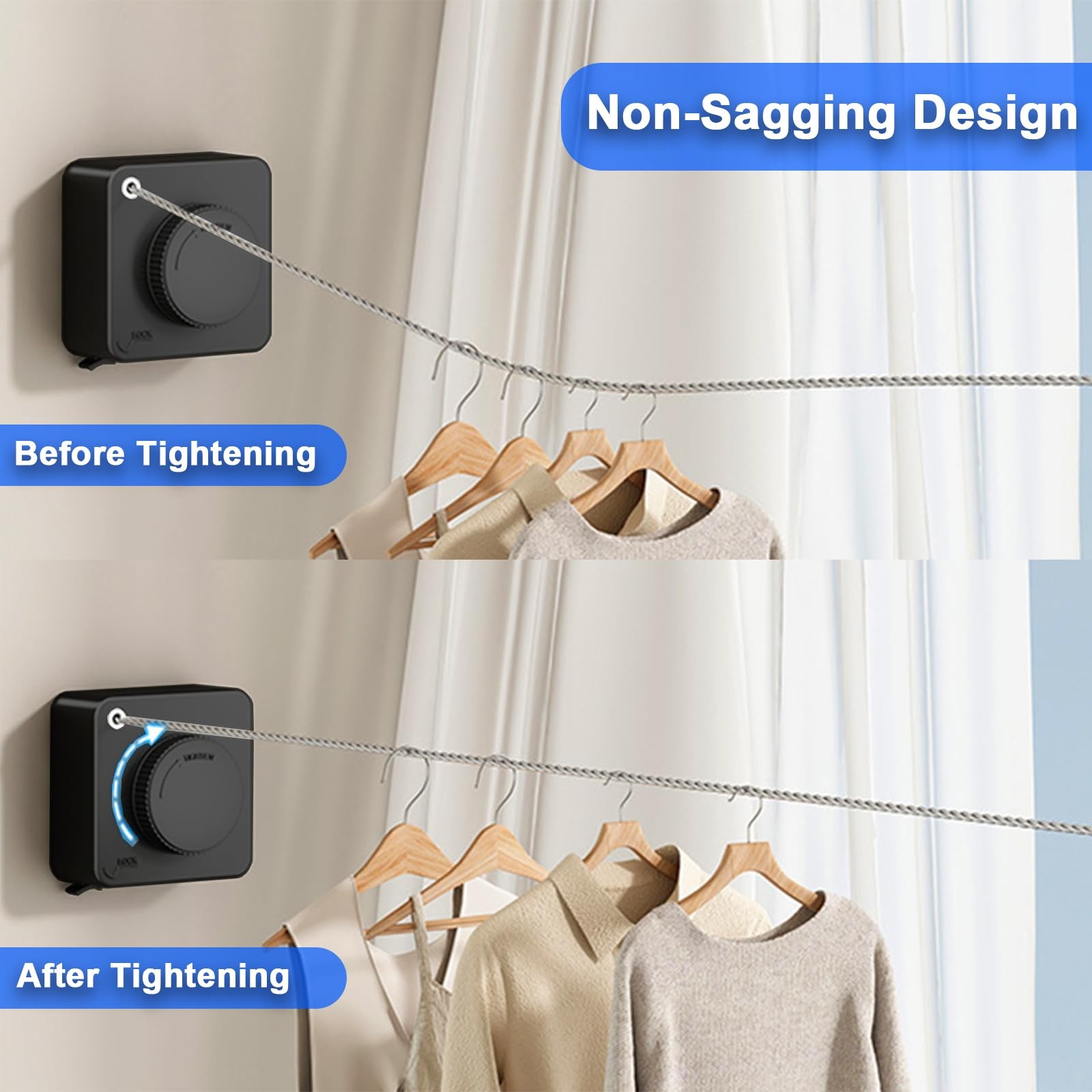 Compact Mini Retractable Clothesline,Heavy Objects-15.1FT gallery