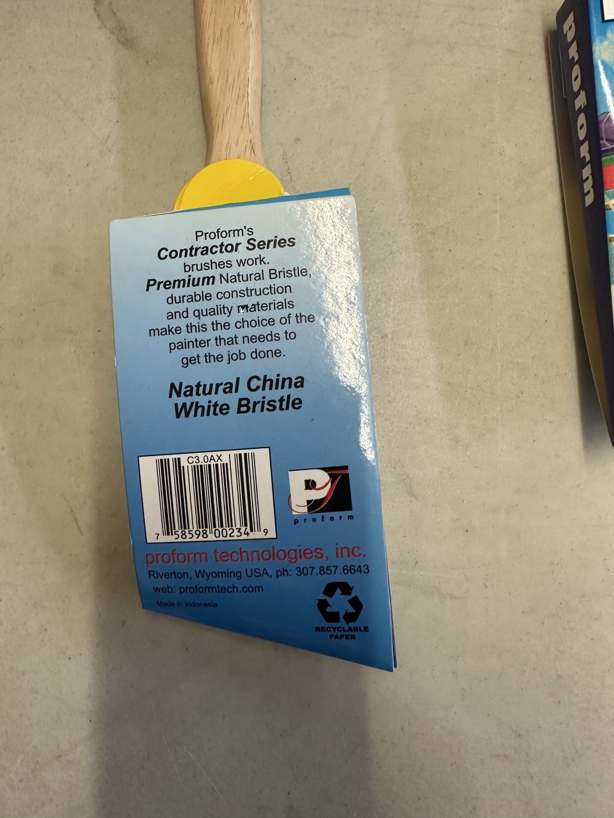 3 Proform Contractor 3.0" Oil/Stains Angled Paint Brush Natural Bristle C3.0AX gallery
