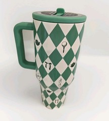 Hydro Jug 40oz Tee Time Green Checkered Golf Theme Tumbler No straw