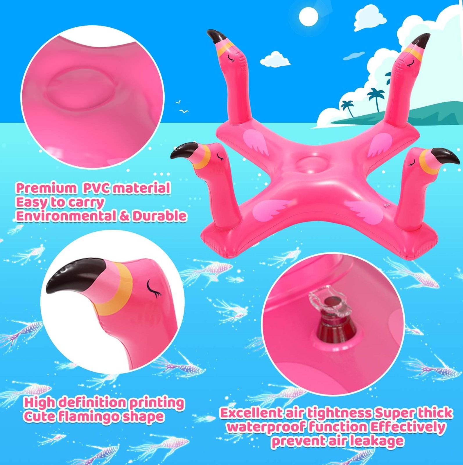 Pool Floats Toys Games Set, Inflatable Cross Ring Toss Game with 6pcs Rings f... gallery
