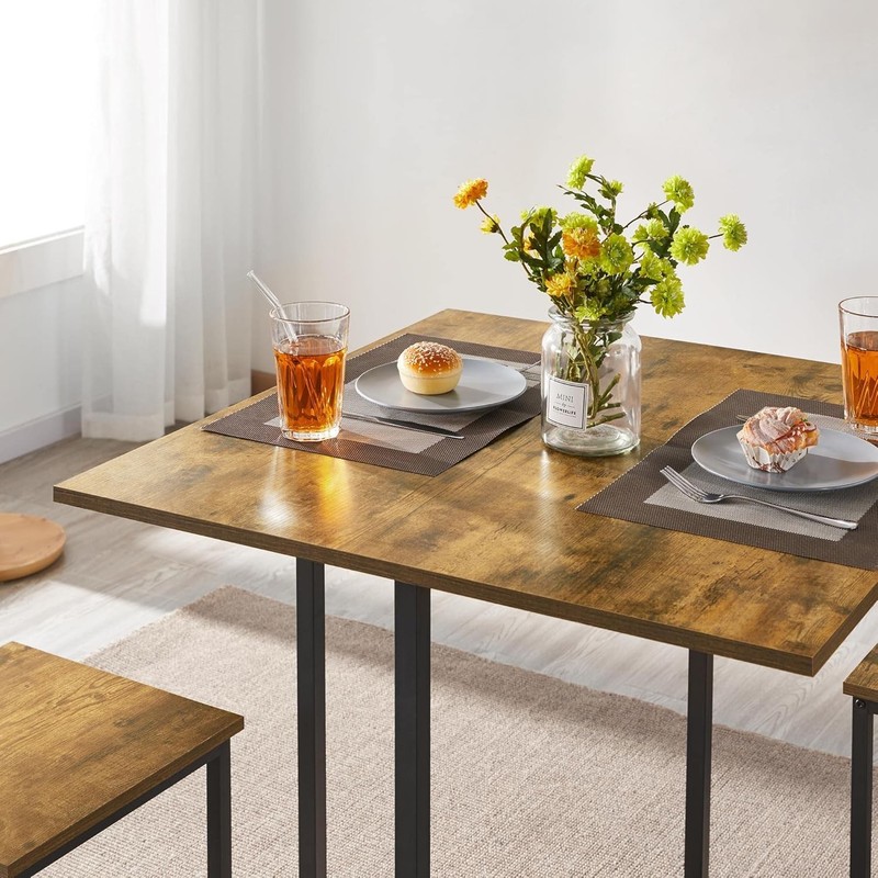 Industrial Dining Table Set 4 Compact Kitchen Table & 4 Stools Space Saving Home gallery