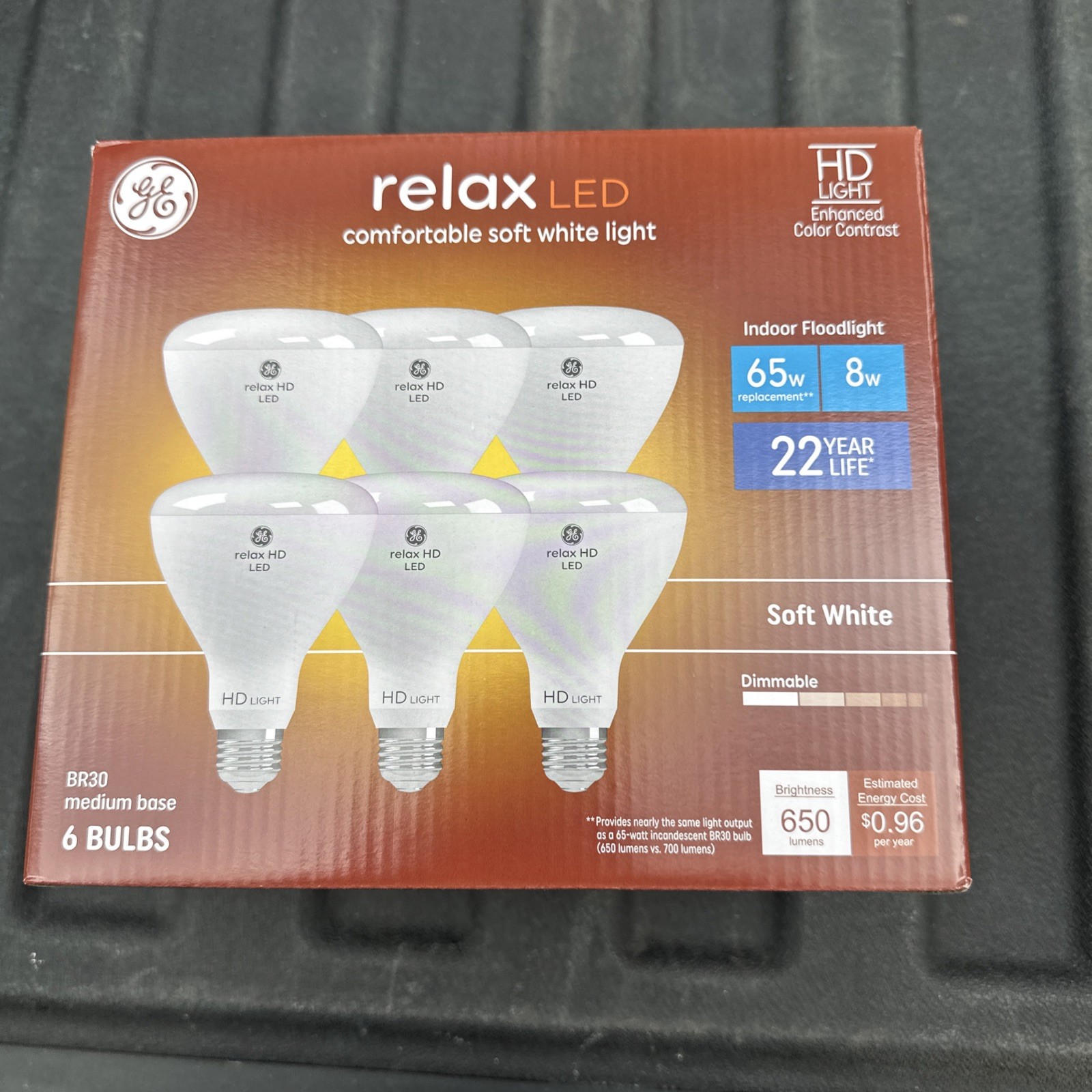GE Relax 6-Pack 65 W Equivalent Dimmable Soft White Br30 LED Light Fixture Li... gallery