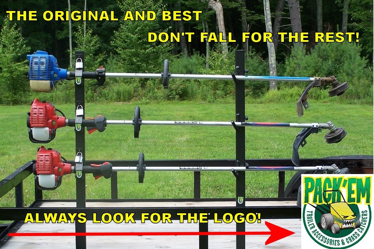 3-Place Weedeater Trimmer Racks OPEN Trailer with FREE 3 Lb trim line rack-PK-6 gallery