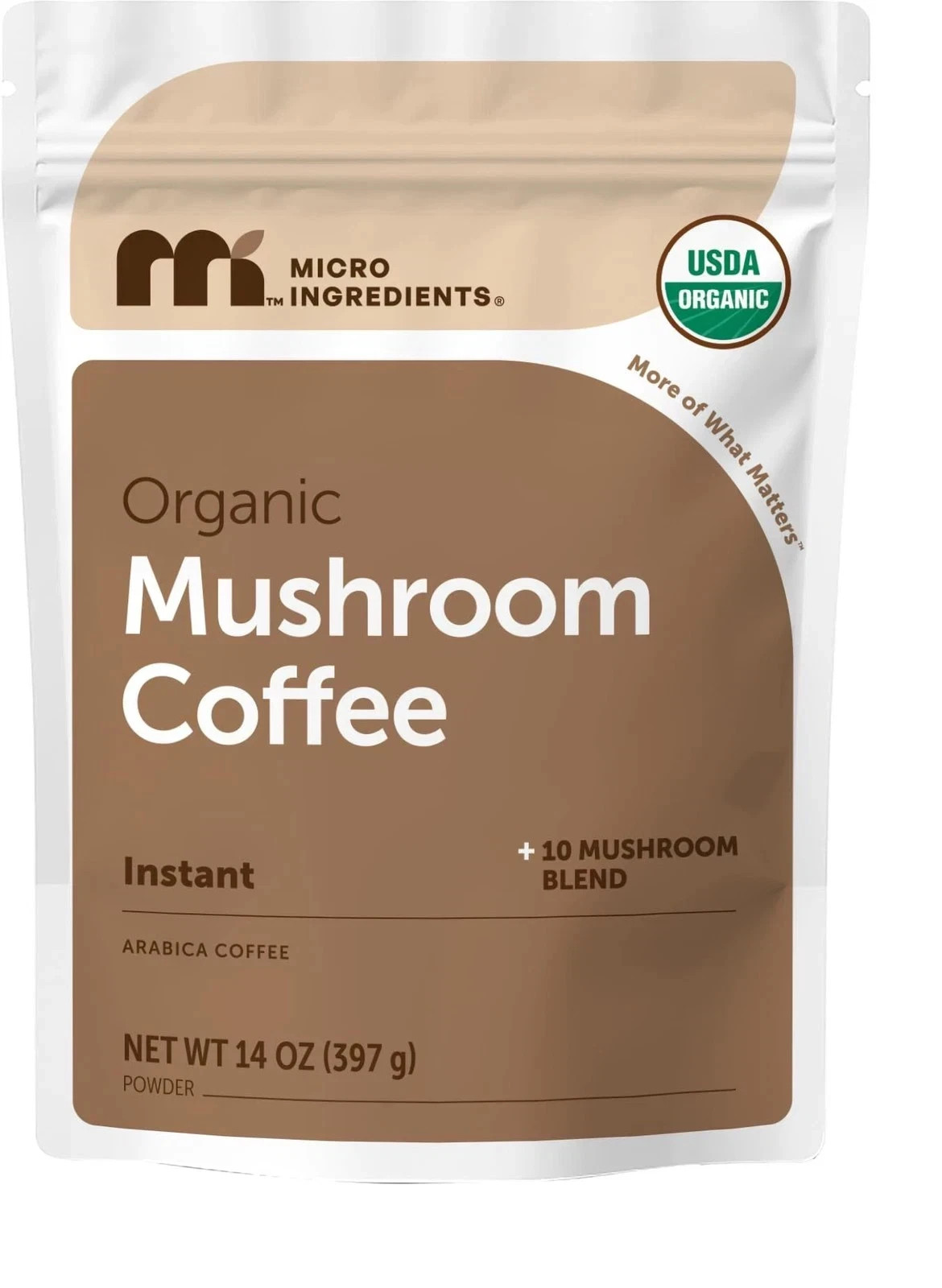 Micro Ingredients Organic Mushroom Coffee, Arabica, Instant, 14 oz (396 g) gallery