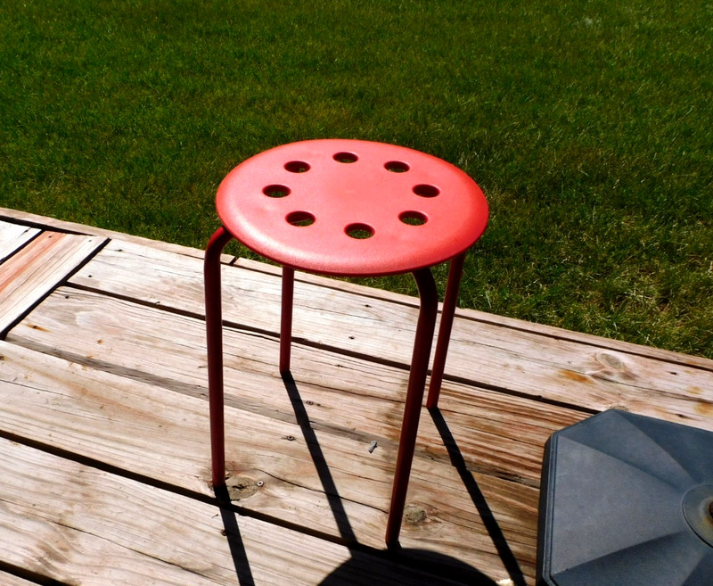 New IKEA Marius 4 Stackable Multi-Purpose Red Stools 17 1/2" Tall w/12" Seat GAR gallery