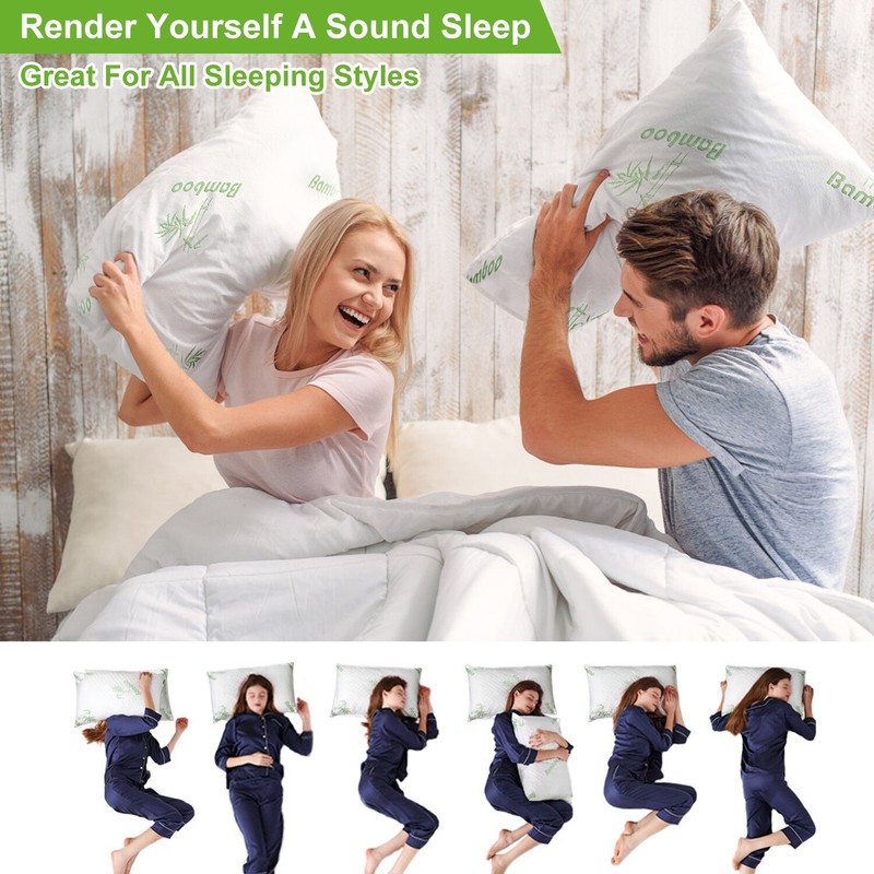 Bamboo Shredded Memory Foam Pillow Hypoallergenic Washable Cover Queen/King Size gallery