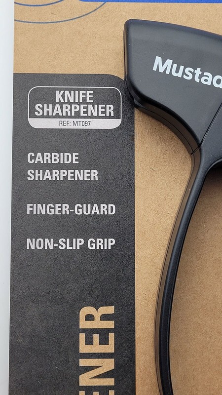 2 units Mustad Knife Sharpener MT097, Ergonomic Handle, Carbide Sharpening Edges gallery