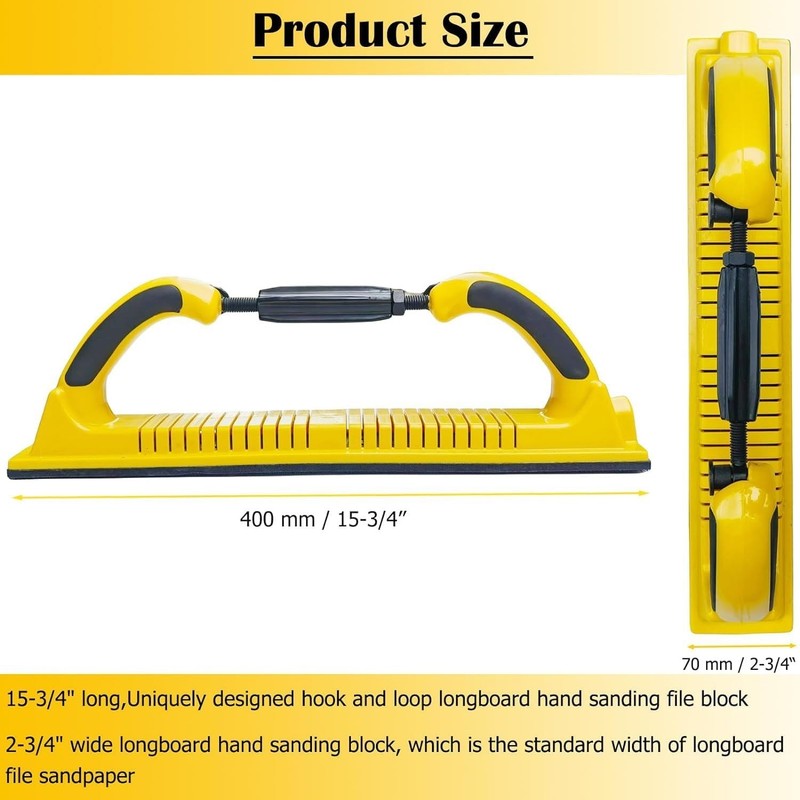 2-3/4" X 15-3/4" Adjustable Radius Flex Longboard Hand Sanding File Block gallery