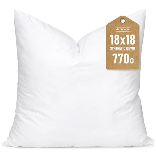 Synthetic Down Pillow Insert, 18x18 Down 18x18 Inch (Pack of 1) White gallery