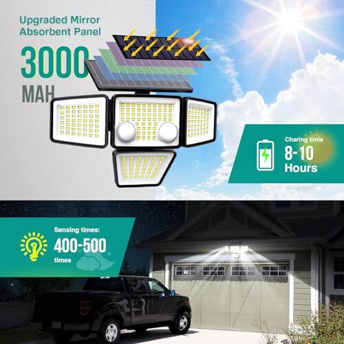 Solar Outdoor Lights - 3000LM 188 LED Motion Sensor Outdoor Assorted Sizes gallery