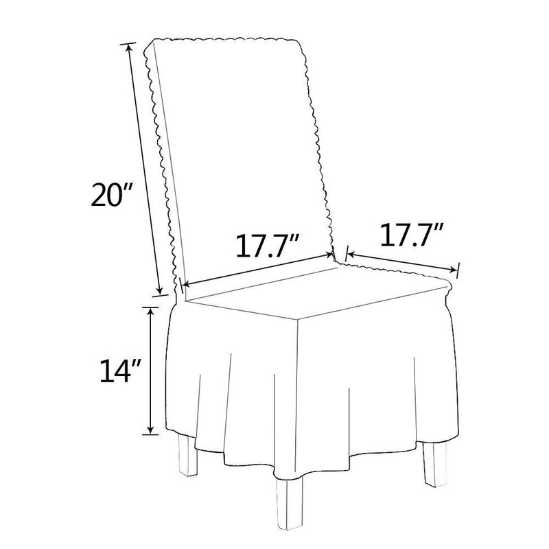 Bubble Lattice Slipcovers Stretch High Back Dining Room Chair Covers with Skirt gallery
