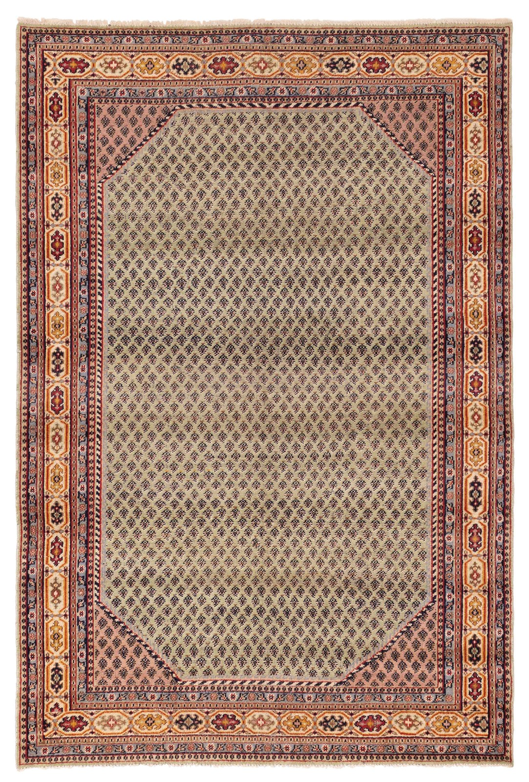 Traditional Light Green Hand-knotted Area Rug 6'6" x 9'7" Oriental Wool Carpet gallery
