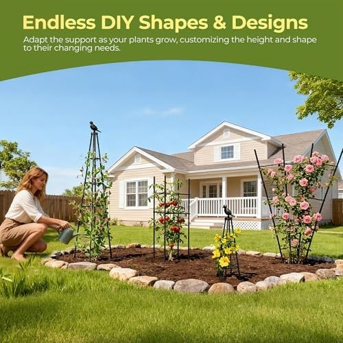 2 Pack 65in Garden Trellis Obelisk Rustproof Adjustable Vine Support Indoor Outd gallery