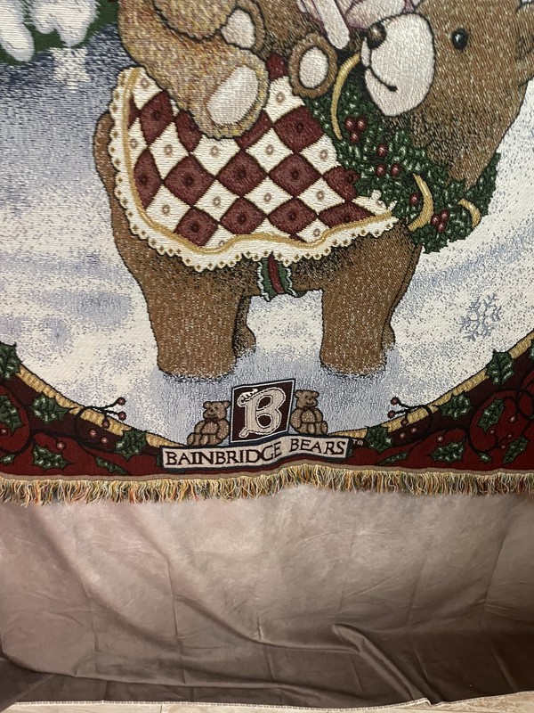 Bainbridge Bears “Which Way To Christmas”Throw Blanket 50”x59” Afghan Tapestry gallery