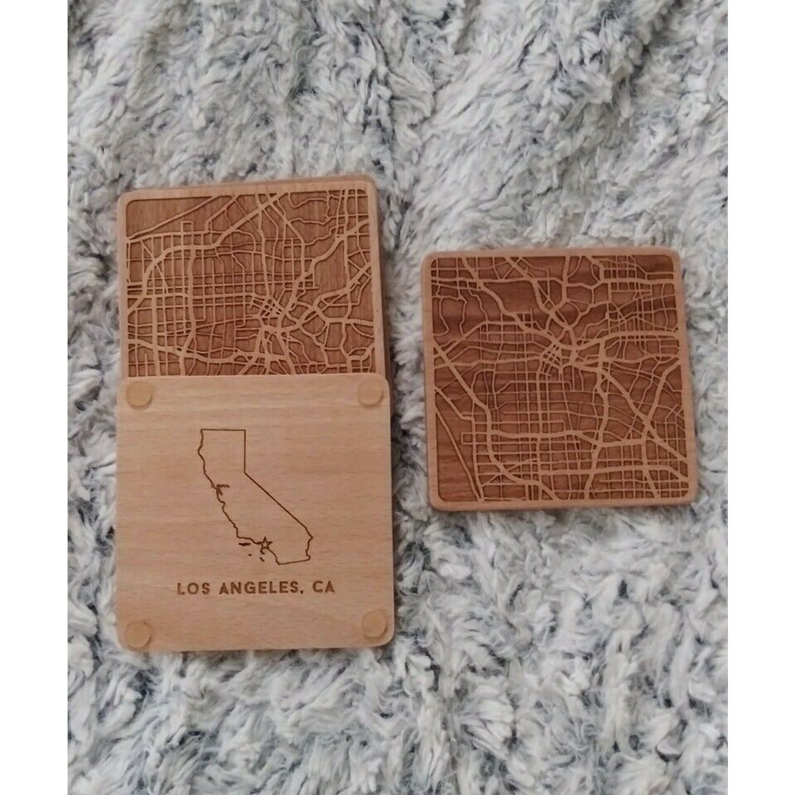 Greenline Goods Beech Wood Coasters - Wooden Coaster Set for Los Angeles, CA gallery