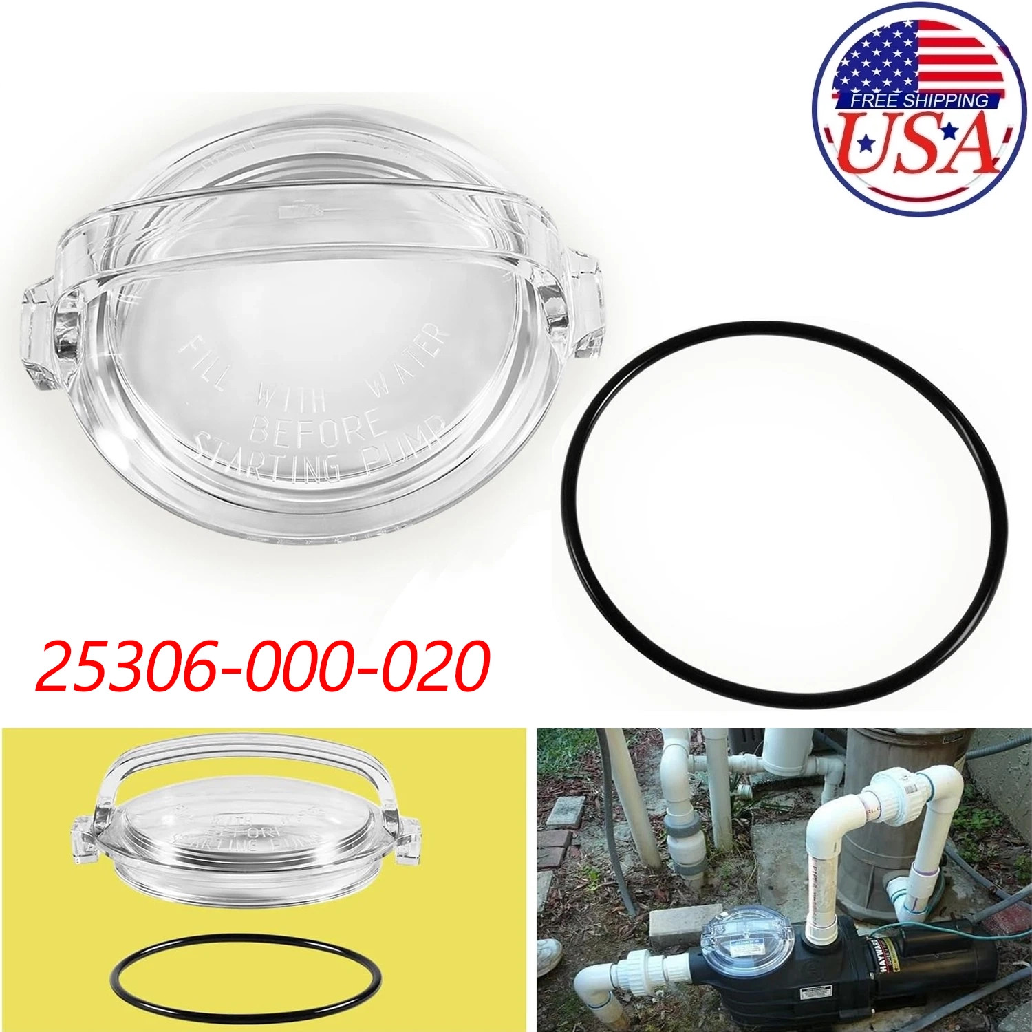 SPX1500D2A Strainer Cover/Lid for Hayward Power-Flo Strainer Cover with O-Ring gallery