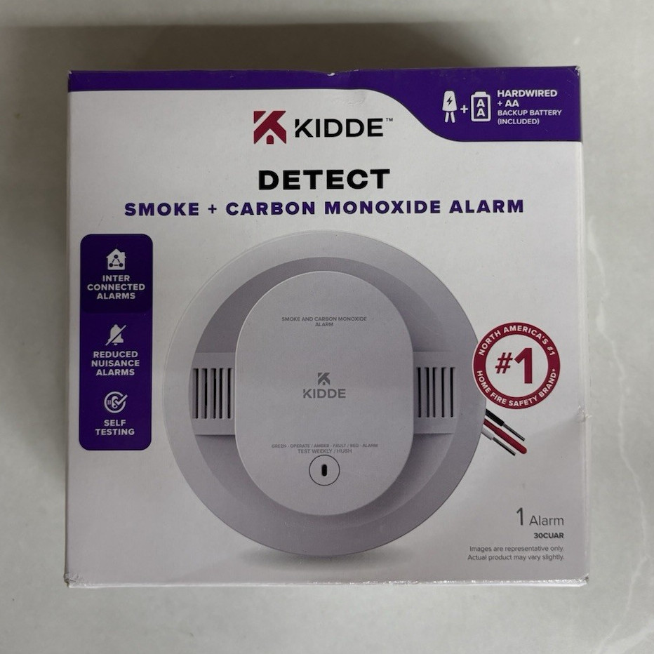 Kidde Detect Smoke + Carbon Monoxide Alarm 30CUAR Hardwired AA Backup White gallery