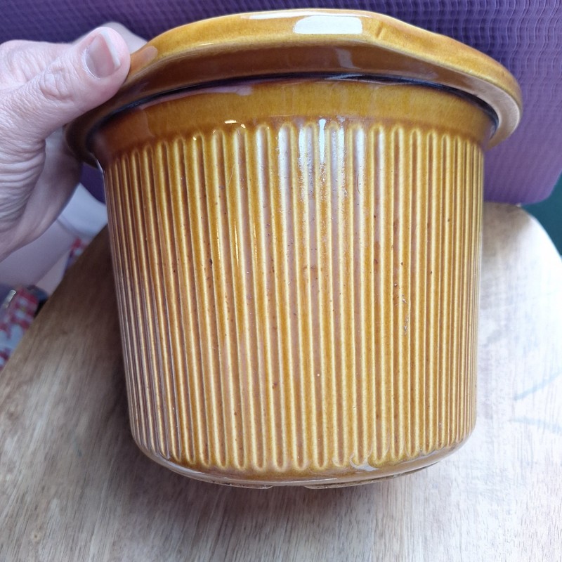 Vintage Replacement Rival Crock Pot Insert Stoneware Brown Bowl Pat# D-256-762 gallery