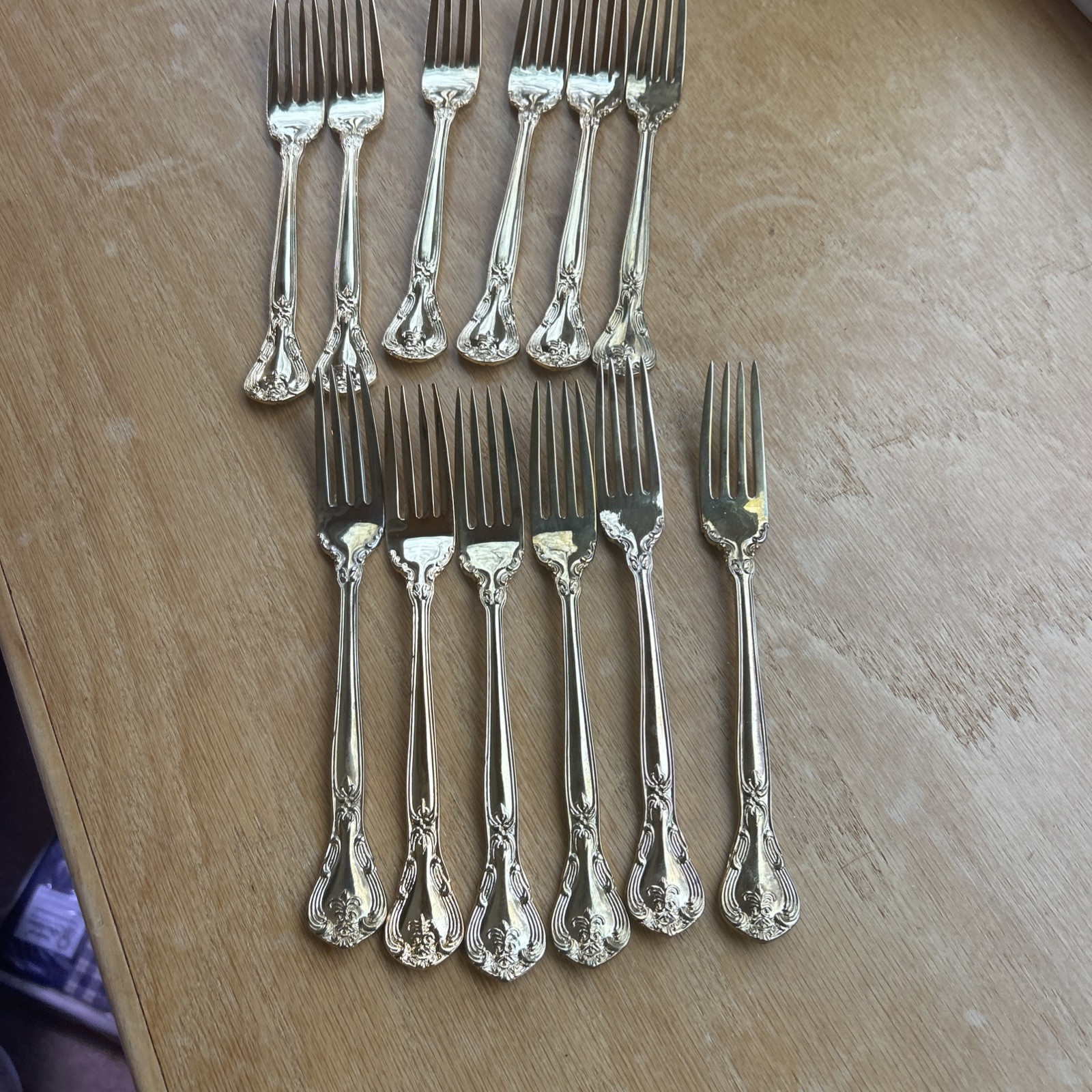 Godinger Grandmaster 12 Dinner Forks Gold ElectroPlate Very Nice gallery