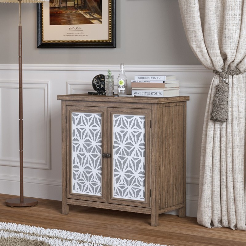 Rustic Pine Solid Wood Accent Chest Antique White Brown Transitional Storage gallery