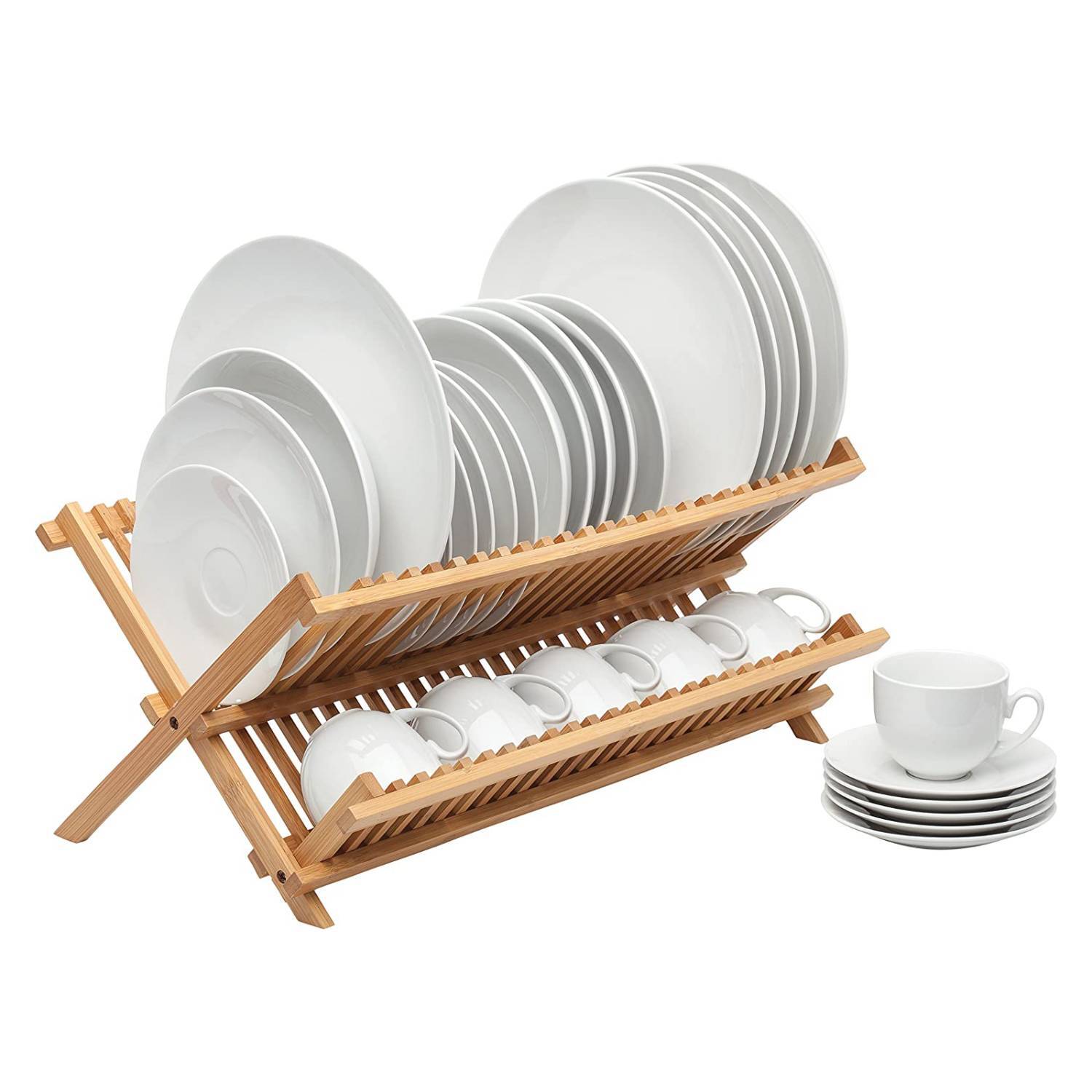Helen’s Asian Kitchen Natural Bamboo Dish Drying Rack Foldable gallery