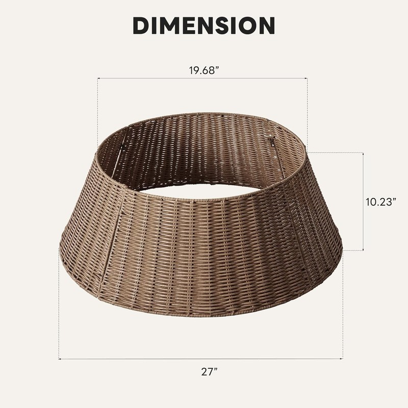 Christmas Tree PP Collar Wicker Tree Collar for 6-9ft Trees Wicker Base Cover gallery