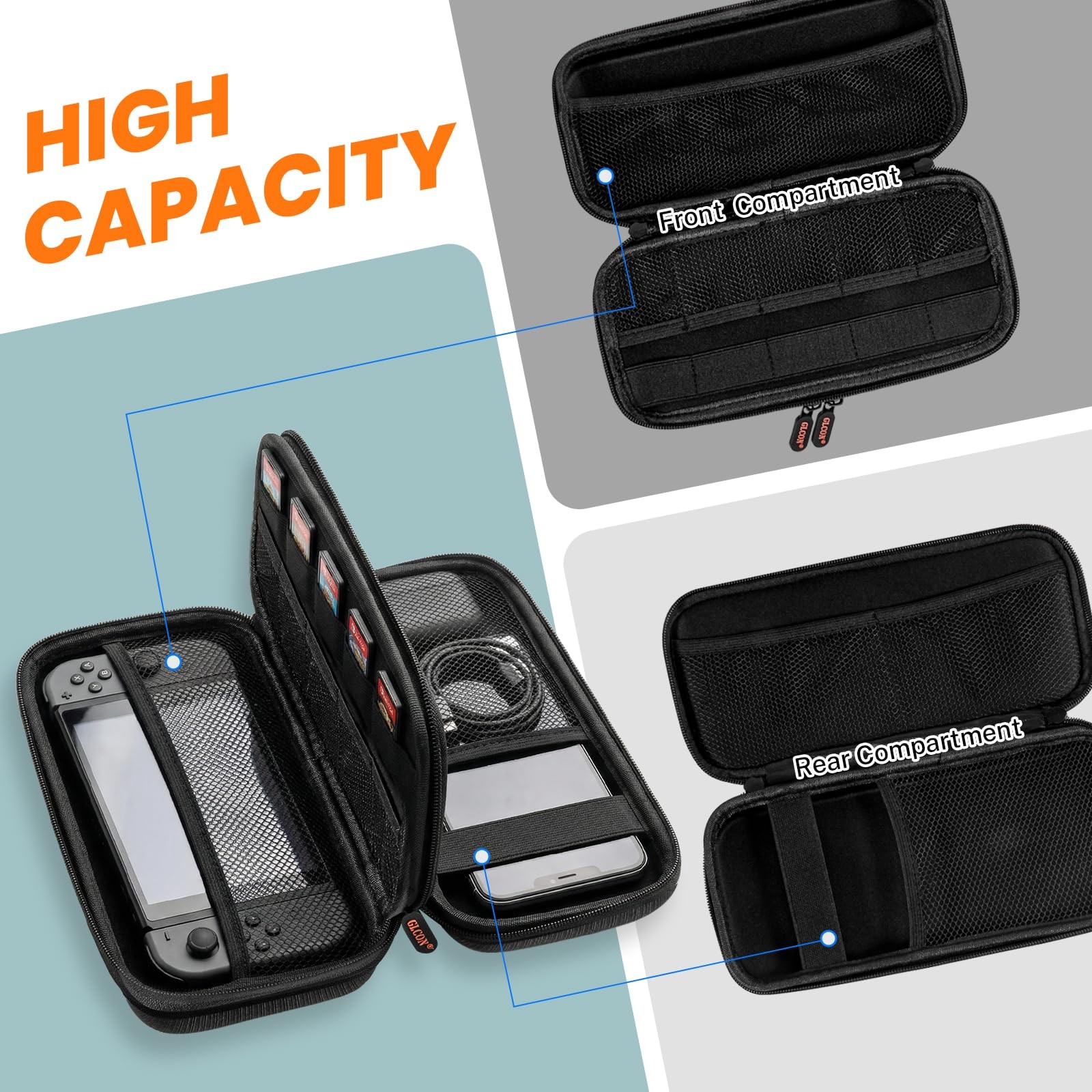 Double-Layer Hard Shell Carrying Case - Electronics Organizer Travel Case wit... gallery