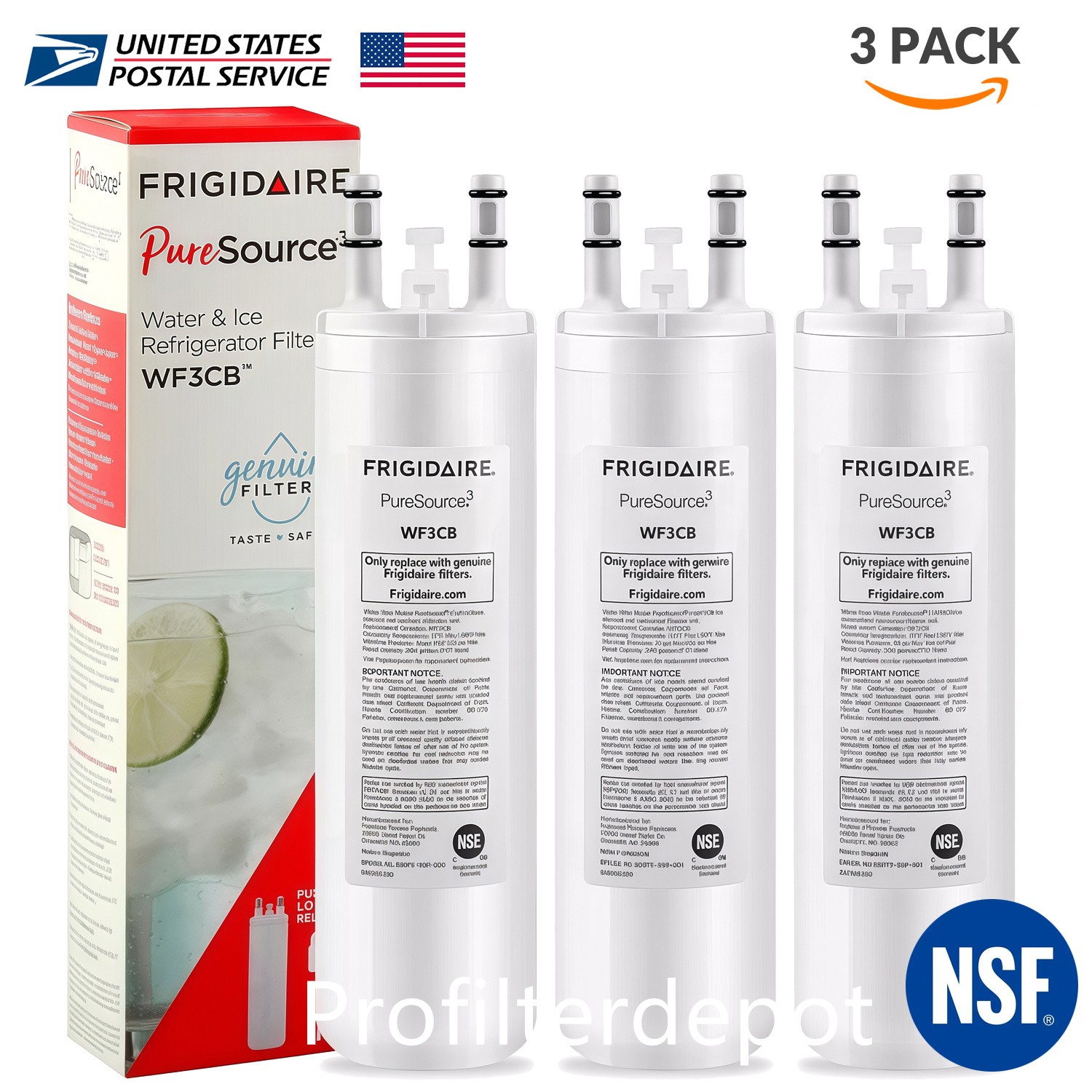 New 1-6PCS Frigidaire WF3CB Pure Source 3 Water & Ice Refrigerator Filter Sealed gallery