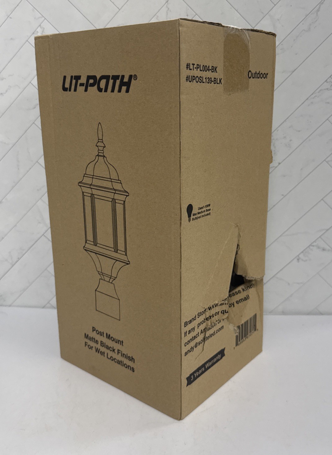 Lit-Path Post Mount Matte Black Finish LT-PL00R-BK Outdoor Wet Location Light gallery