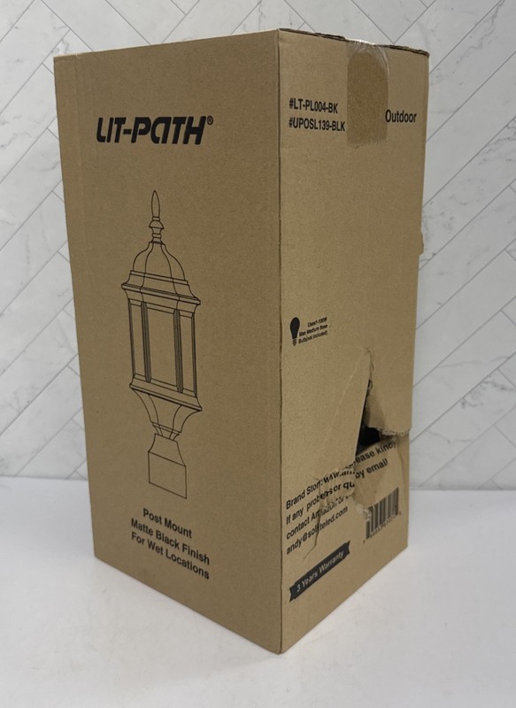 Lit-Path Post Mount Matte Black Finish LT-PL00R-BK Outdoor Wet Location Light gallery
