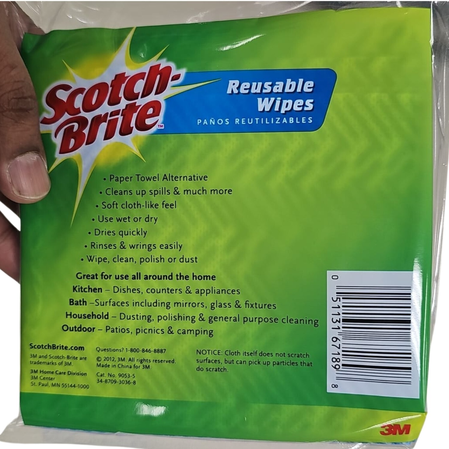 (2-5/pk)-3M Scotch-Brite Wipe Reusable Cleaning Cloth Model 9053-5 gallery