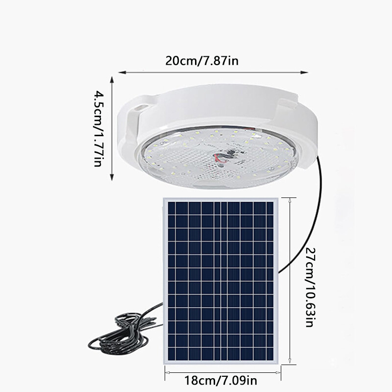 Solar Double Head Ceiling Pendant Light Remote Out/Indoor Shed Lamp Waterproof gallery