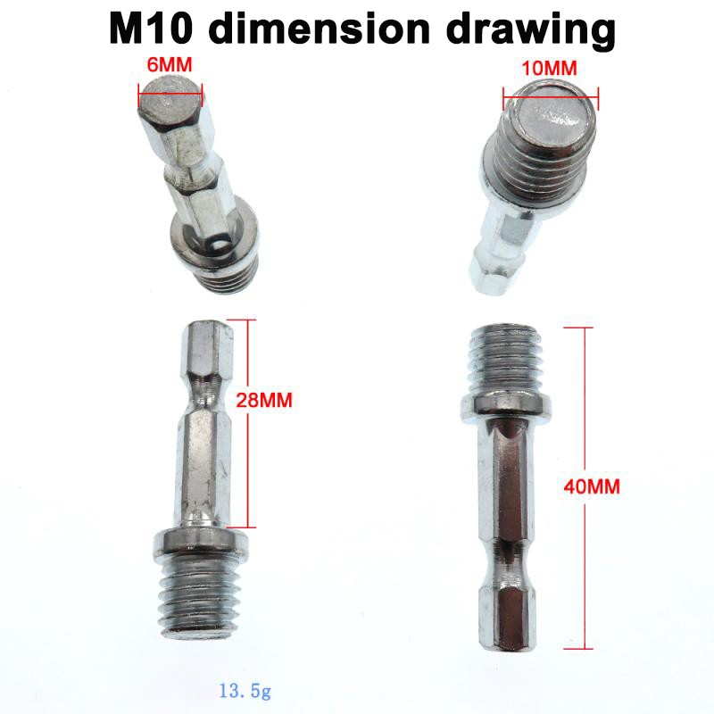 M10 / M14 Screw Thread 1/4" Hex Shank Electric Drill Adapter For Backing Pads gallery