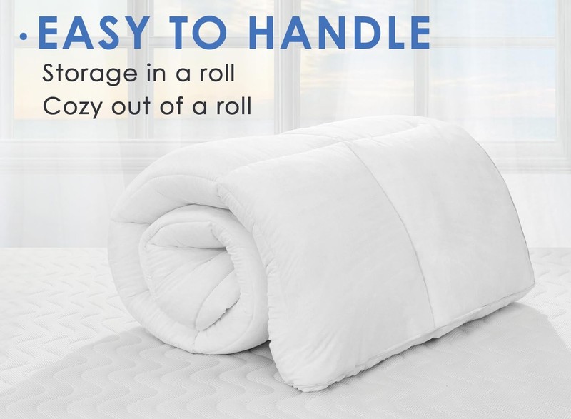 Mattress Topper Full Cooling Plush Pillow Top Mattress Pad Feather Bed Topper, gallery
